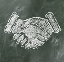 shaking hands in partnership